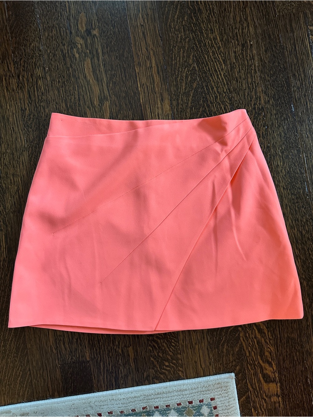Alice + Olivia Coral Pink Asymmetric Mini Skirt